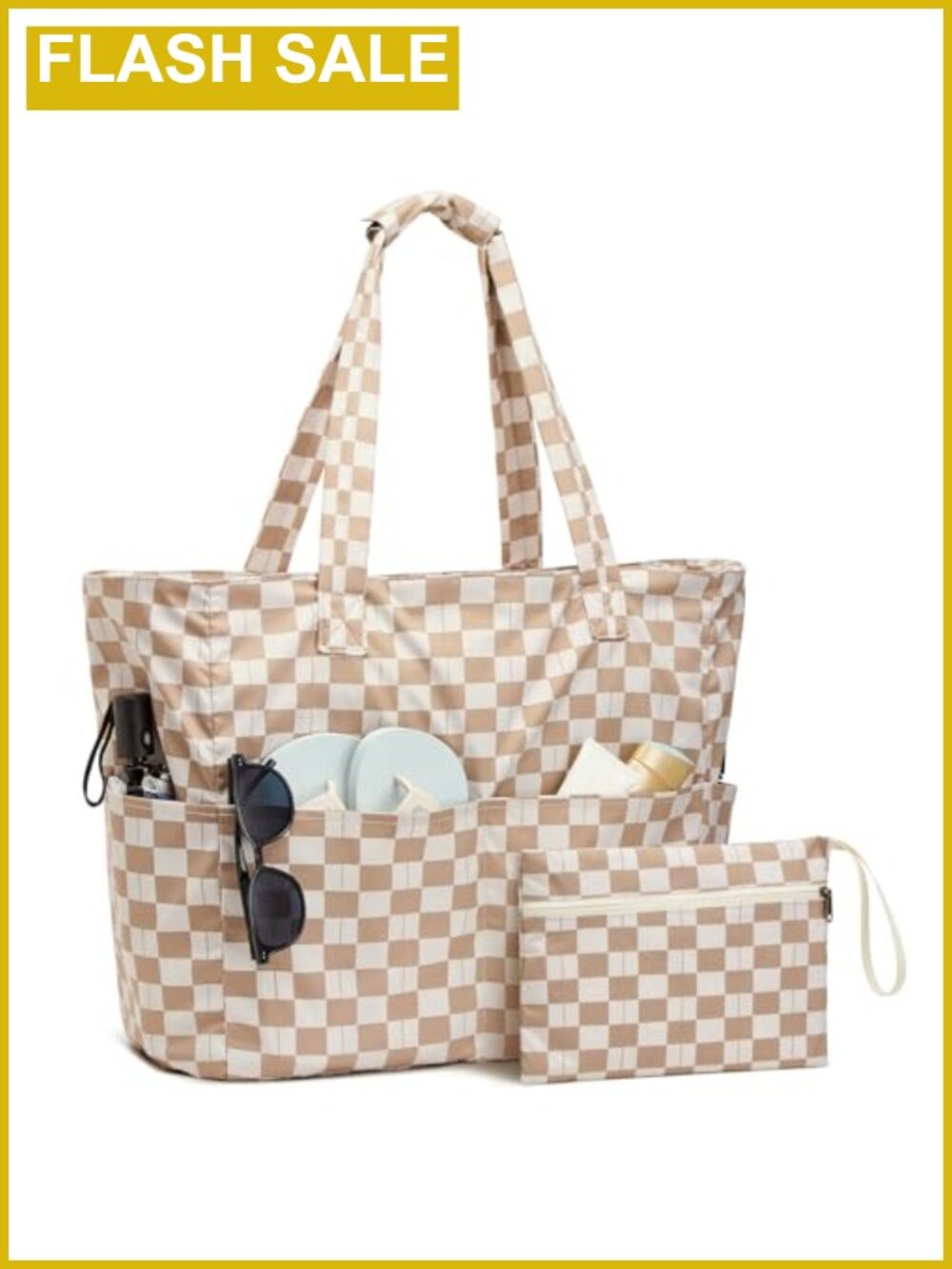 Large Waterproof Sandproof Beach Bag Zipper Pool Tote